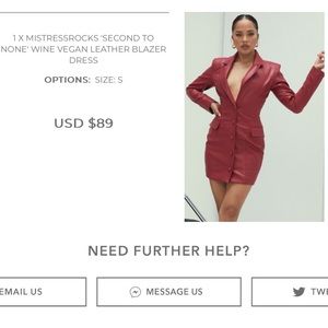 Mistress Rocks Vegan Leather Blazer Size Small. Worn once